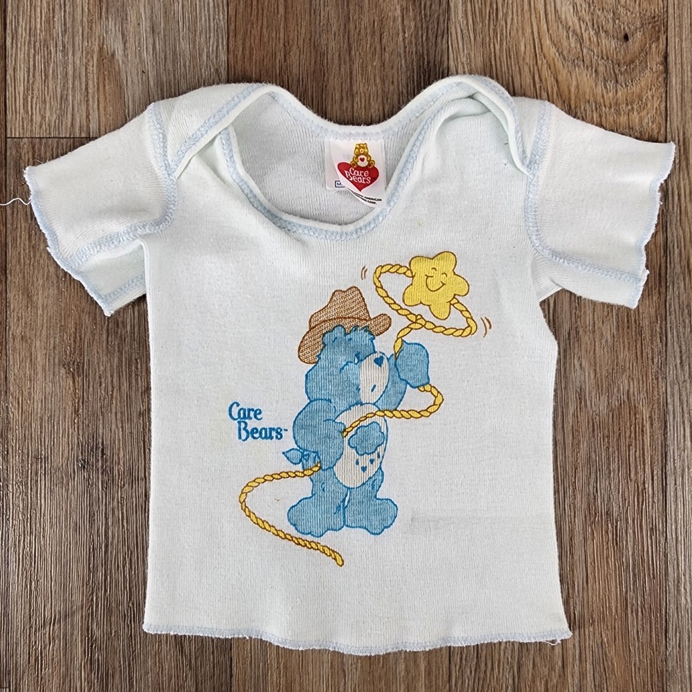 Vintage‎ 1983 Care Bears Grumpy Bear Cowboy Baby T Shirt 12M USA